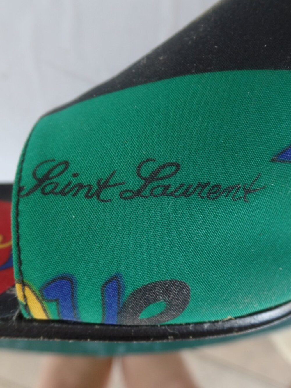YSL Logo Satin Mod Heels Made in Italy Leather Soles Sz 7.5 Yves Saint Laurent - Picture 7 of 10